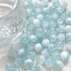 Cuentas redondas rotas de jade esmaltado de 10 mm, cuentas de palomitas de maíz de doble color, accesorios para pulseras y collares.