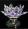 Portavelas de Loto de Cristal de Colores, Artículos de Ofrenda para el Buda, Altar Doméstico, Portavelas Estilo Chino, Adorno de Portavelas de Loto de Cristal