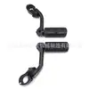 Reposapiés Delanteros y Traseros Universales Modificados para Motocicleta de Aleación de Aluminio, Soportes para Reposapiés, Plateado y Negro, Adecuado para 1.25"