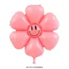 Versión Coreana de Globo de Película de Aluminio de Margarita Cara Sonriente Blanca Globo de Papel de Aluminio de Crisantemo Accesorios para Fotos de Cumpleaños Globo de Plumeria