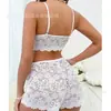 Lencería Sexy de Encaje Europea y Americana Transfronteriza, Sujetador de Tirantes, Shorts de Ropa Interior, Conjunto de Malla, Tentador para Mujer, Venta al por Mayor de Verano