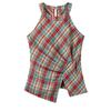 Chal de diseño de nicho a cuadros retro simple para mujer, prenda exterior de verano, nuevo estilo 2025, entallado a la cintura, adelgazante, top versátil