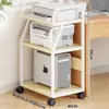 Estante para Impresora Hogareño de Pie Gabinete de Almacenamiento para Fotocopiadora Lateral de Escritorio Chasis Principal Extraíble Soporte