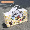 Bolsa de papel portátil con diseño de cachorro de dibujos animados, autorizada conjuntamente, para compras, embalaje, regalo y almacenamiento.