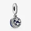 Familia Pan Serie Atrapasueños Azul Adornos de cadena Cielo Estrellado Brillante colgante de bicicleta hueco de amor accesorios de joyería diy