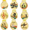 Medallas deportivas metálicas en stock, trofeos de oro, plata y bronce para partidos de baloncesto y fútbol, medallas de honor conmemorativas, se pueden personalizar con un logo