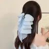 Presilha de Cabelo com Laço Estilo Academia Super Fada para Mulheres, Nova Presilha de Rabo de Cavalo de Alta Qualidade, Presilha para Meio Preso na Parte de Trás da Cabeça, Acessório de Cabelo Estilo Coreano