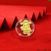 Pegatina para Teléfono de Oro Puro 999 con 2 mg de Oro, "Princesa, Por Favor Haz Dinero," Imán Creativo de Gato de la Suerte para Refrigerador Souvenir