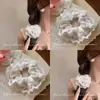 Goma para el pelo de encaje floral estilo coreano para mujer, Accesorio de pelo versátil de alta gama para coleta baja
