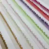 Cinta de Tul Hecha a Mano con Bolas de Cristal de 4 mm y Lentejuelas de Colores para Vestidos de Boda, Tocados, Adornos de Cuello e Inserciones de Encaje