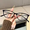 Gafas Pequeñas de Ojo de Gato para Miopía de Mujer con Graduación, Se Pueden Combinar con Accesorios Sencillos, Monturas de Gafas de Alto Nivel Color Té para Rostros Cuadrados y Redondos