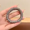 Goma para el pelo negra floral estilo coreano para mujer, Diadema de perlas de alta gama, Elástico para el pelo para coleta baja, Accesorio para el pelo