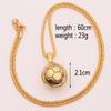 Collar con Colgante de Modelo de Fútbol Sólido Chapado en Oro de Estilo Europeo y Americano, Nueva Moda, Joyería y Accesorios para Aficionados al Fútbol