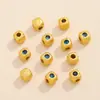 Antigo cobre dourado francês banhado a ouro 18K contas soltas de amor padrão martelado zircônio incrustado contas de açúcar pulseira DIY pulseira acessórios de joias
