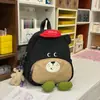 Nova mochila infantil com pingente de urso de pelúcia de desenho animado fofo, mochila unissex de grande capacidade para alunos do ensino fundamental