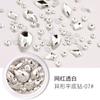 Joias para Nail Art Retangular Formato Especial Fundo Plano Diamante Transparente Luxo Gota d'Água Vidro Colorido Conjunto Misto de Diamantes para Unhas Caixa Cristal