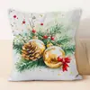 Nueva almohada navideña transfronteriza, almohada lumbar de acuarela simple con coche, almohada para siesta de oficina y funda de almohada