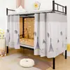 Cortina de cama todo en uno para estudiantes universitarios de dormitorio, tela pura engrosada, fácil de instalar, dosel de cama, borde de cama, cortina opaca