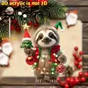 Colgante Navideño de Cachorro y Animales Pequeños Serie Transfronteriza Colgante Decorativo Acrílico 2D Adorno para Espejo Retrovisor de Coche