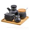 Juego de cuatro botellas de condimentos para el hogar de estilo japonés, combinación de botellas de condimentos de cerámica comerciales, bote para condimentos, bote para sal, botella para vinagre con sabor.