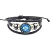 Pulsera de doce constelaciones joyería aleación de vidrio caliente europea y americana transfronteriza tejida multicapa luminosa piel de vaca azul cielo estrellado