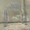 Treliça em arco, estrutura semicircular curva de ferro forjado, suporte para casamento, estrutura de arco para flores, estrutura de arco de ferro em forma de arco, acessório para corredor.