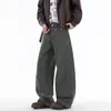 Pantalones Retro Americanos de Nicho Marca de Moda Diseño Holgado Nicho High Street Jeans Color Barro Amarillo Moda Nueva para Hombre