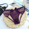 Ropa Interior de Malla para Mujer de Comercio Exterior Hueca Sexy para Trasero Bragas Finas con Lazo para Mujer 8022