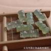 Colgante de jade natural, colgante de bambú Xiuyu, pendientes Hanfu cheongsam, accesorios hechos a mano, productos semiacabados de bricolaje al por mayor