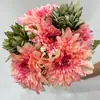 Flor de Crisantemo Sol Simulado Girasol Americano Flor Artificial Venta al por mayor Exhibición de Escritorio para el Hogar Ramo de Crisantemo de Mil Capas Floral