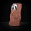 Adequado para Iphone16 Sensação de Pele Padrão Magnético de Pele de Ovelha Apple 15Pro Padrão Retrô 14/13 Meia Capa Capa Protetora Rígida