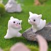 Micro Paisaje Lindo Gato de Yoga Figura Animales de Simulación Accesorios para Jardín Adornos de Artesanía de Resina Figura