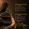 KORMESIC Champú para el Cabello de Sésamo Negro y Ginseng, etiqueta completamente en inglés, para limpieza diaria y suavidad, apto para mercados internacionales