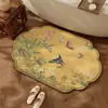 Nueva alfombrilla de baño estilo chino, muy absorbente y de secado rápido, alfombrilla antideslizante de tierra de diatomeas para inodoro y lavabo