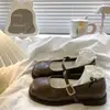 Sapatos Mary Jane de Couro Franceses para Meninas 2026 Nova Moda Primavera/Verão Versátil Sapatos Individuais Vazados para Crianças
