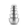 Tigela de salada espessa de aço inoxidável, adequada para cozinhas domésticas, para bater ovos e misturar massa, uma tigela multifuncional para assar e cozinhar, disponível em um conjunto de vários tamanhos