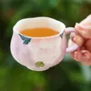 Taza de Té Peonía Yanzi, Cerámica, para Amantes del Té, Juego de Té Personal de Alta Gama, Taza de Té Doméstica con Asa, Taza para Beber