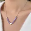 Collar de perlas estilo ins para mujer, diseño de nicho que combina con todo, cadena de clavícula con perlas de imitación de amor, colgante de amor, joyería al por mayor