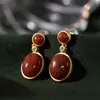 Nanhong Cidade Proibida Novo Prata S925 Ouro Antigo Fa Temperamento Elegante Retrô Brincos Femininos Versáteis