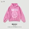 Otoño e Invierno Nuevo 420g High Street Estampado Circular Retro Ropa Unisex Batik Desgastada Sudadera con Capucha Sudadera Suelta Retro