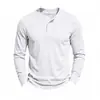 Bestseller de Outono da Amazon 2026: Camisa Henry casual simples estilo americano para o dia a dia, peso pesado, versátil, corte solto, manga longa