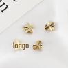 Pingente Duplo Furo Banhado a Ouro 14K Preserva Cor, Pingente de Cobre para Colar DIY em Formato de Coração, Acessório Pingente Estrela de Cinco Pontas para Arte com Café