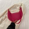 Bolso de mano con diseño de nicho para mujer, nueva moda de primavera 2024, bolso informal tipo media luna, bolso de hombro bajo el brazo de color liso para mujer