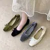 Zapatos de ballet Chuyuji estilo francés con lazo suave, punta cuadrada para mujer, nuevo modelo de otoño, zapatos de vestir planos de suela blanda estilo hada