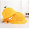 Alumnos de preescolar salen sombrero de cuenca protección solar nuevo sombrero de pescador para niños se puede imprimir LOGO en stock sombrero amarillo pequeño