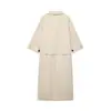Venta al por mayor transfronteriza 2026 estilo europeo y americano moda versátil casual simple holgado gabardina con solapa para mujer A670130