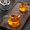 Taza de Feria de Vidrio de Colores con Asa, Colador de Té Engrosado, Recipiente para Compartir el Té, Taza de Té Resistente al Calor para Uso en Casa