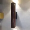 Lámpara de pared cilíndrica doble moderna y simple para pared de fondo de sala de estar, pasillo, corredor, mesita de noche de dormitorio, luz hacia arriba y hacia abajo
