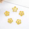 Accesorios de joyería de metal para bricolaje de oro real de 18 quilates, soporte tridimensional para flores, collar, pulsera, soporte para flores con cuentas, espaciador