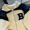 Otoño e Invierno nuevo suéter de doble cremallera moda marca de moda holgado talla grande todo-fósforo letras casual deportivo top ropa